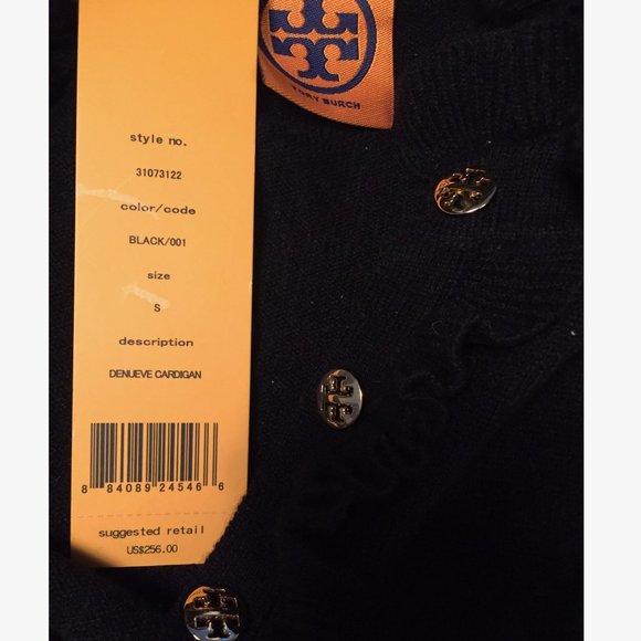 Tory Burch Cashmere Denueve Cardigan w/ gold buttons - Picture 3 of 9